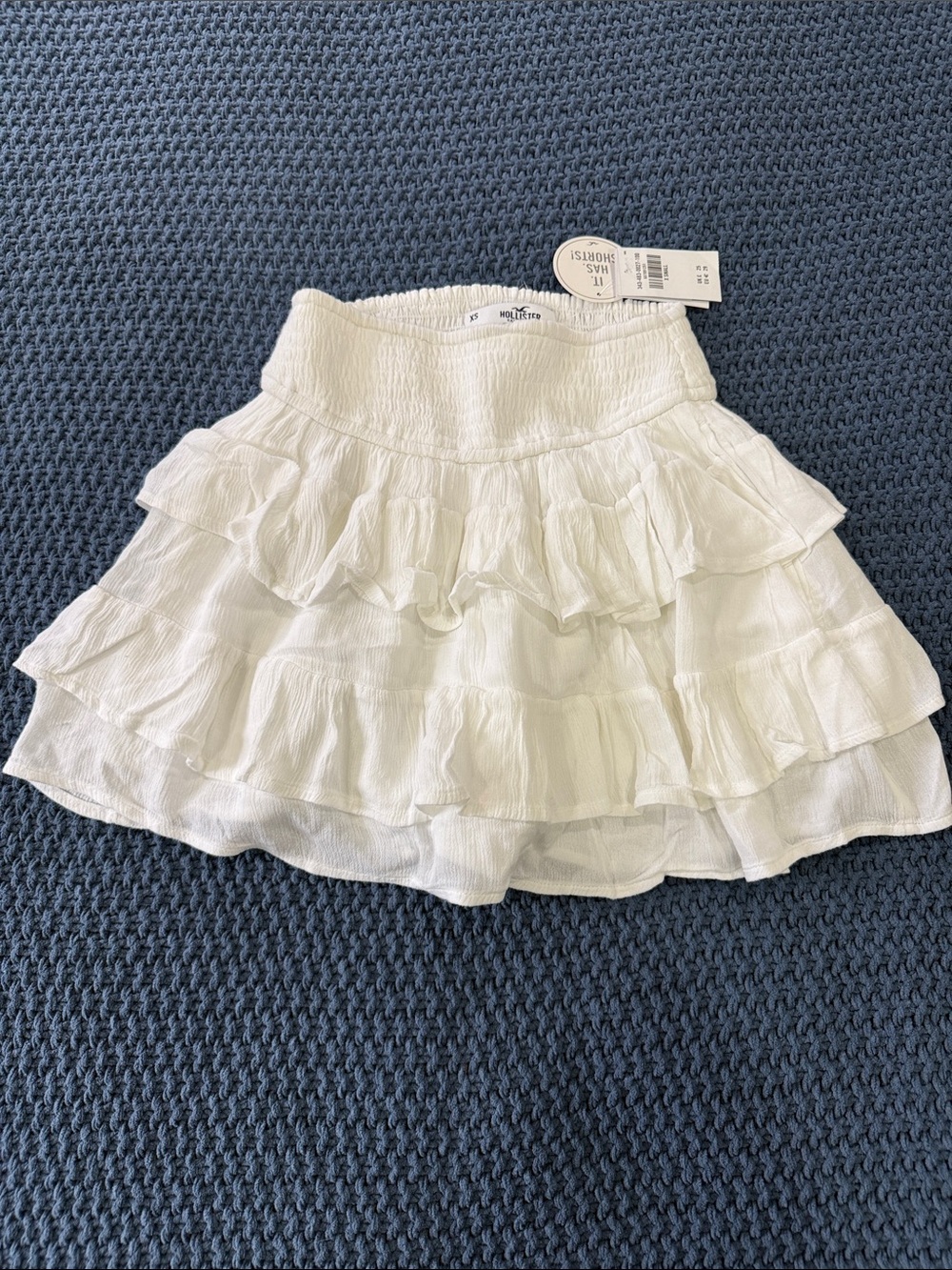 Hollister White Ruffled Layered Skirt